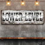 Lower Level Theater Sports Games Basement Bar Sign