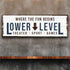 Lower Level Sign: Custom Bar Signs for Home Bar – Ideal for Personalized Basement Bar Sign