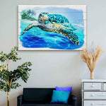 Turtle Oasis Watercolor Canvas Wall Art