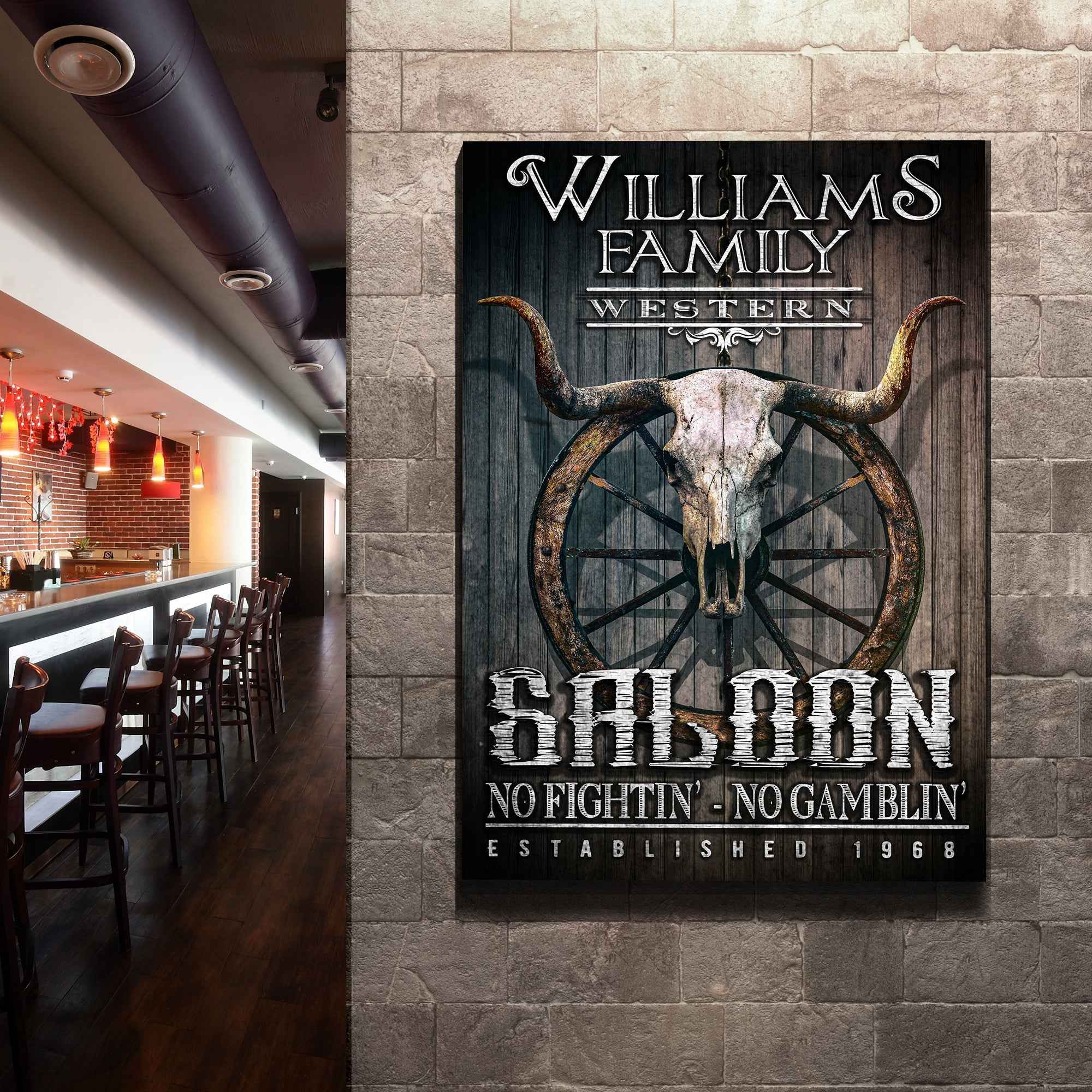 Western Cowboy Saloon Sign