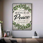 Micah 5:5 NIV - And He Will Be Our Peace Scripture Sign