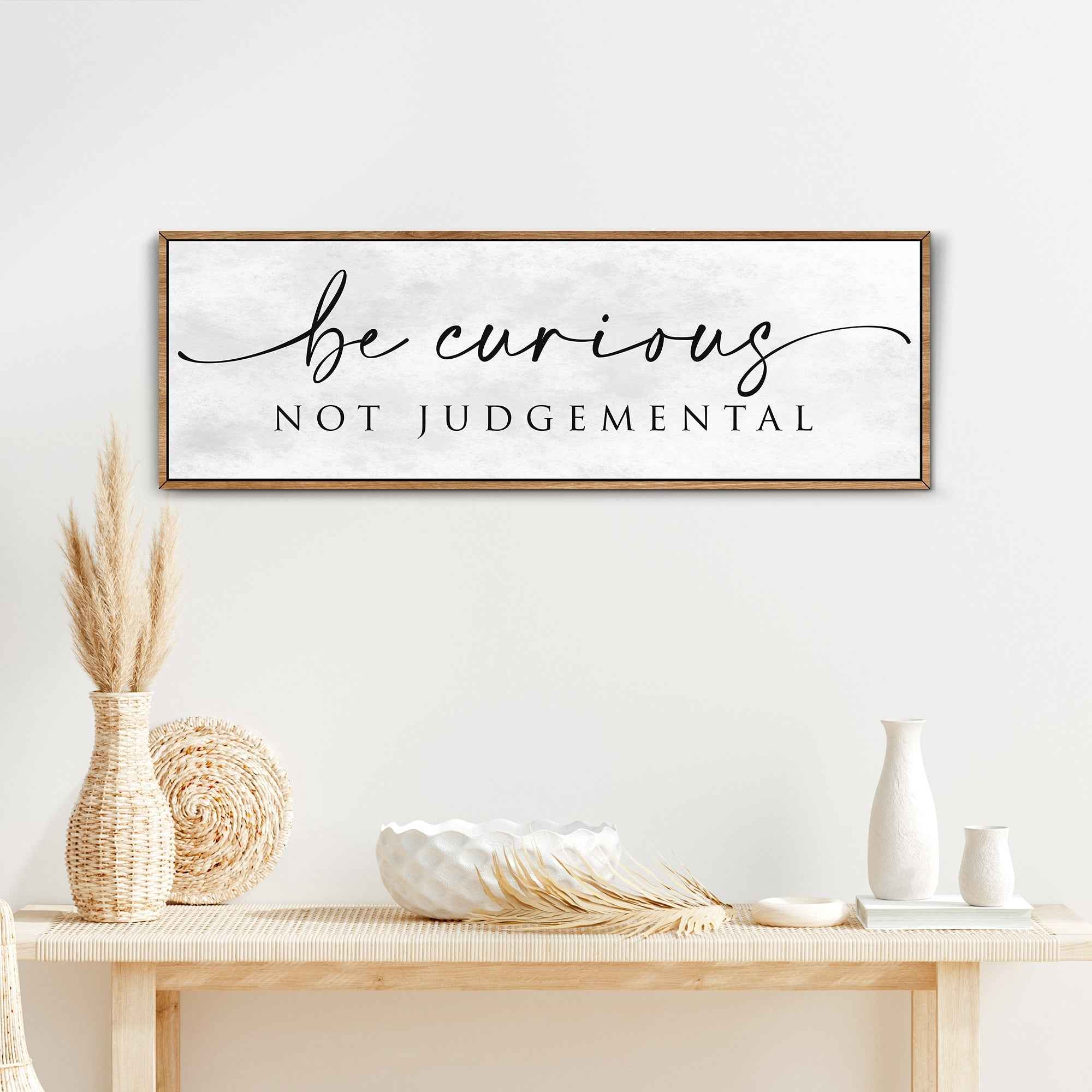 Be Curious Not Judgemental Sign | Inspirational Quote Sign | Modern Farmhouse Decor | Motivational Home Decor | Office Canvas Wall Art (ETSY)