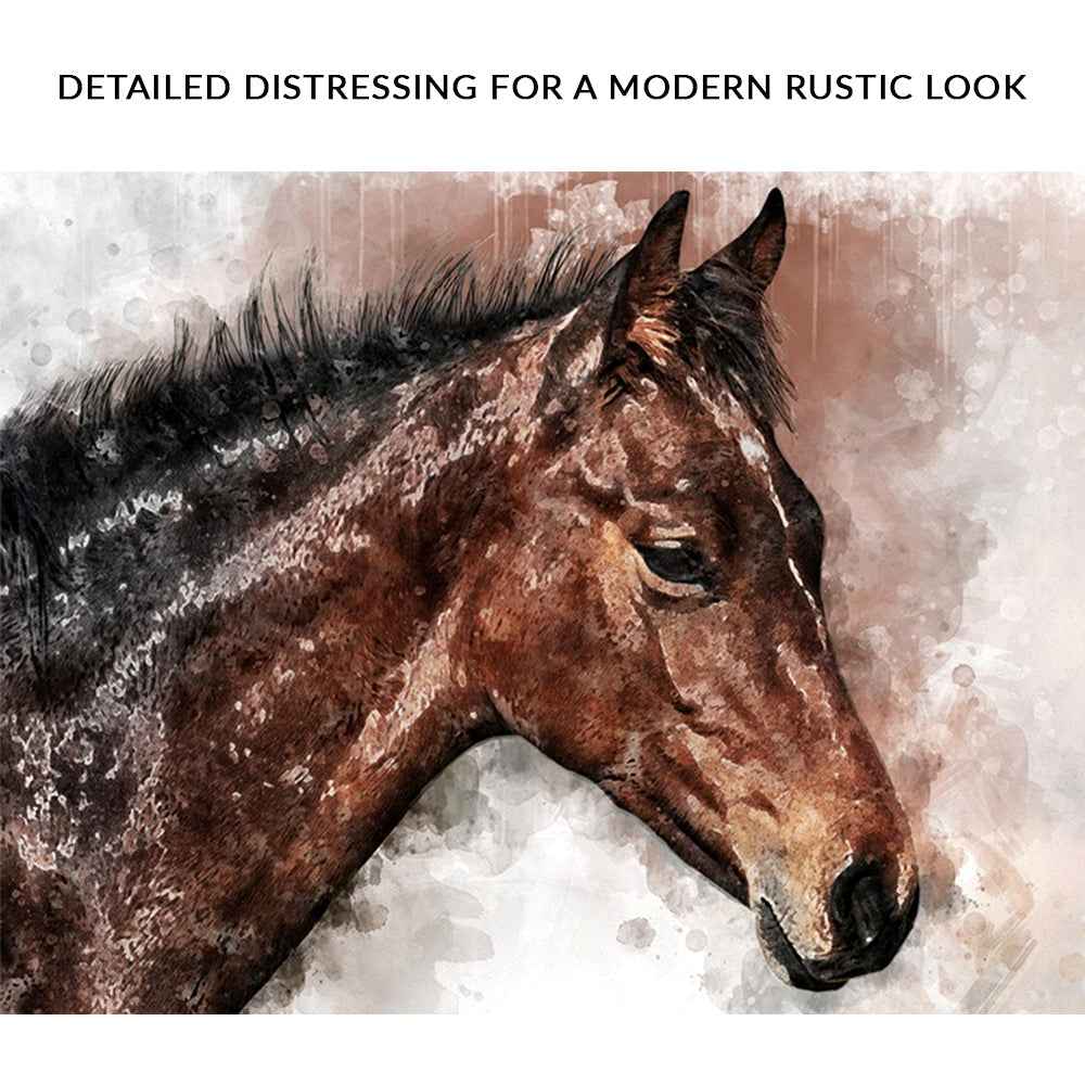 Horse Watercolor Canvas Wall Art