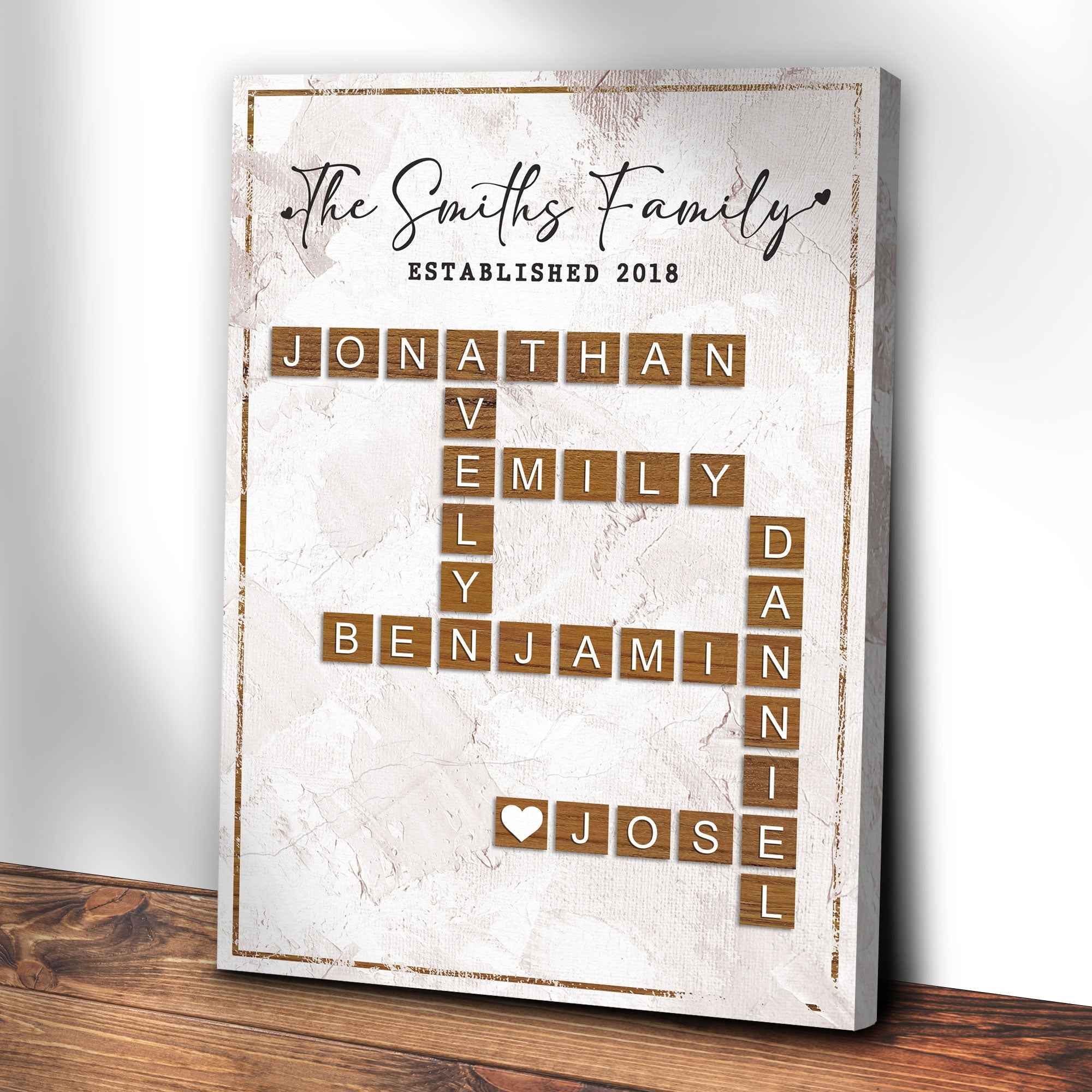 Scrabble Family Names Sign