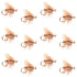 Barbless Tan Elk Hair Caddis Classic Trout Dry Flies 1 Dozen Flies Size 16