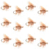 Barbless Tan Elk Hair Caddis Classic Trout Dry Flies 1 Dozen Flies Size 12