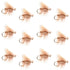 Barbless Tan Elk Hair Caddis Classic Trout Dry Flies 1 Dozen Flies Size 14
