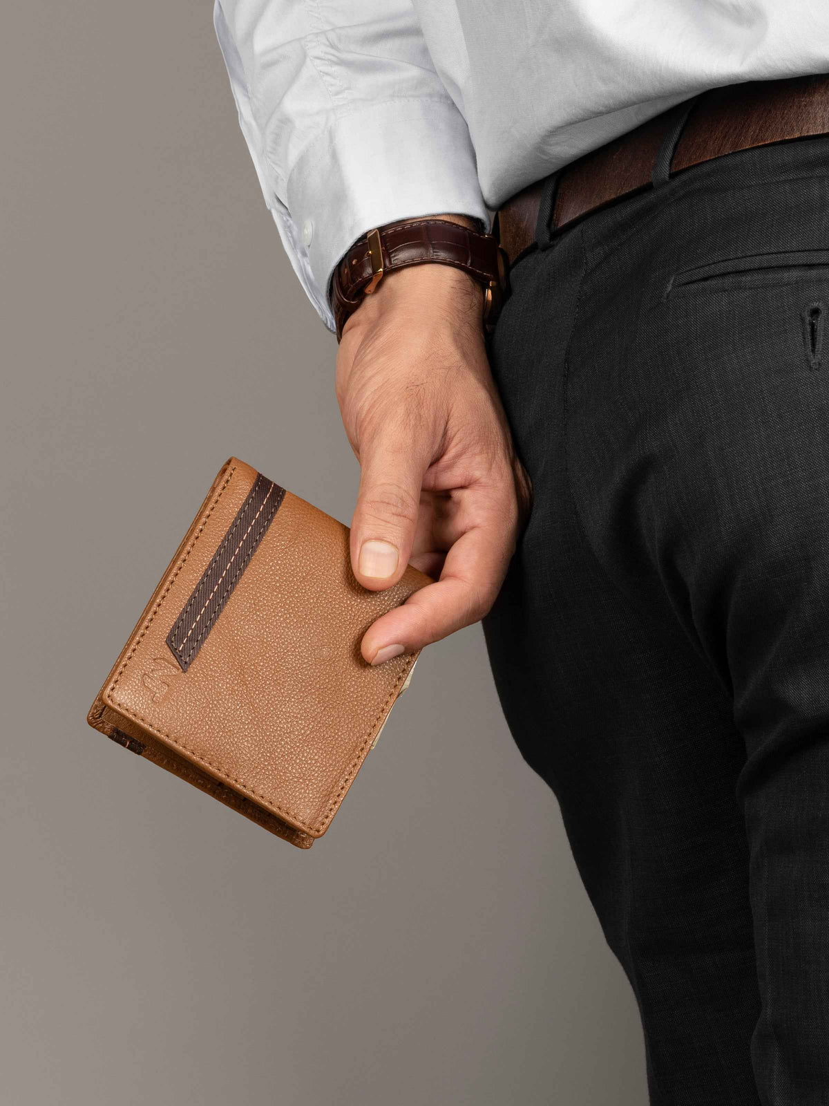 Stripe Brown Men's Wallet
