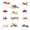 Trout Fly Assortment - Premium Terrestrial Flies - 12 Essential Hoppers, Ants and Beetles with Fly Box