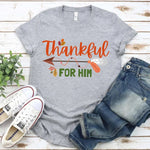 Thankful For Her/Him Valentines Couple T-Shirt – Cute Matching Holiday Tees