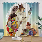The Bad Guys 2 Curtains Blackout Window Drapes Room Decoration