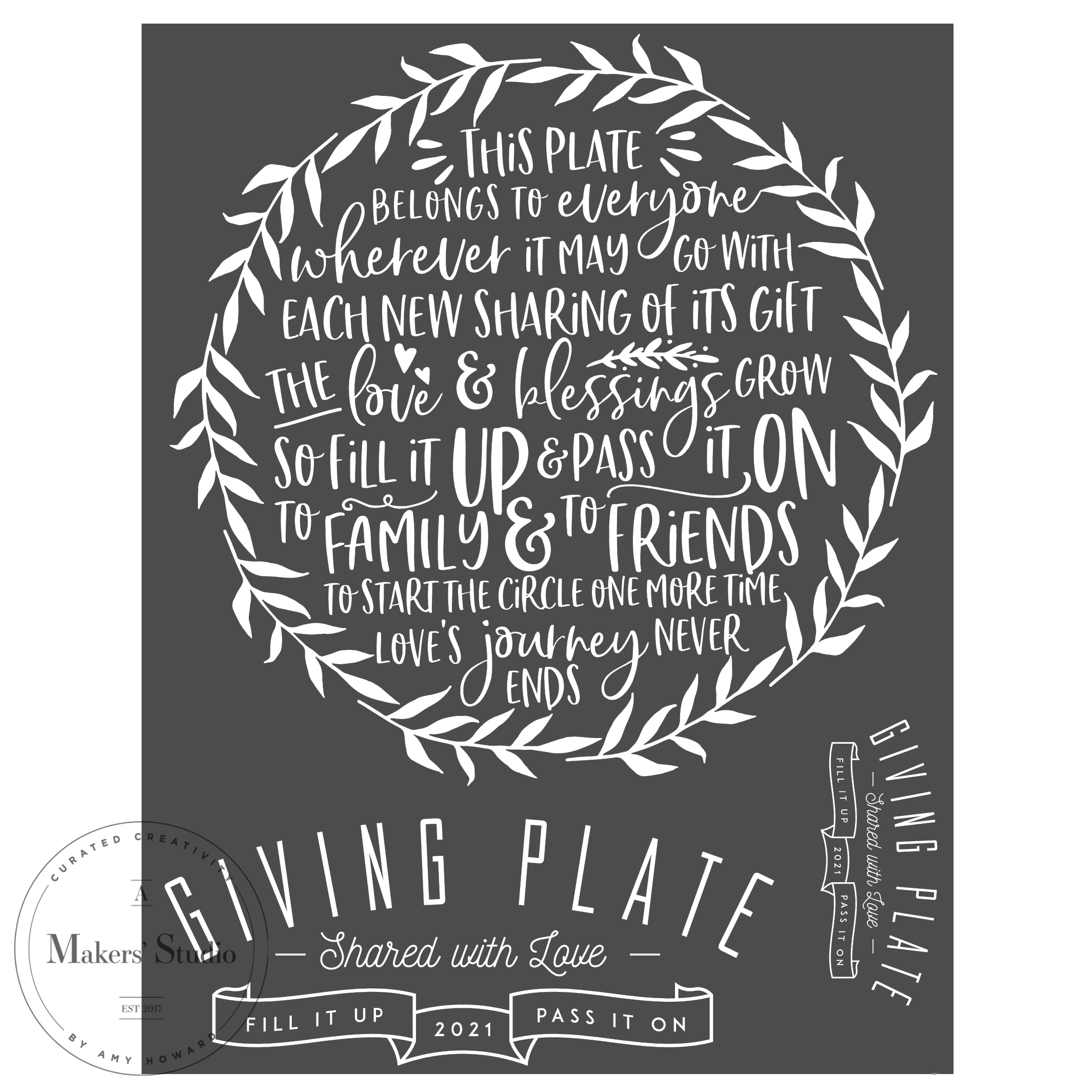 The Giving Plate - Mesh Stencil 8.5x11