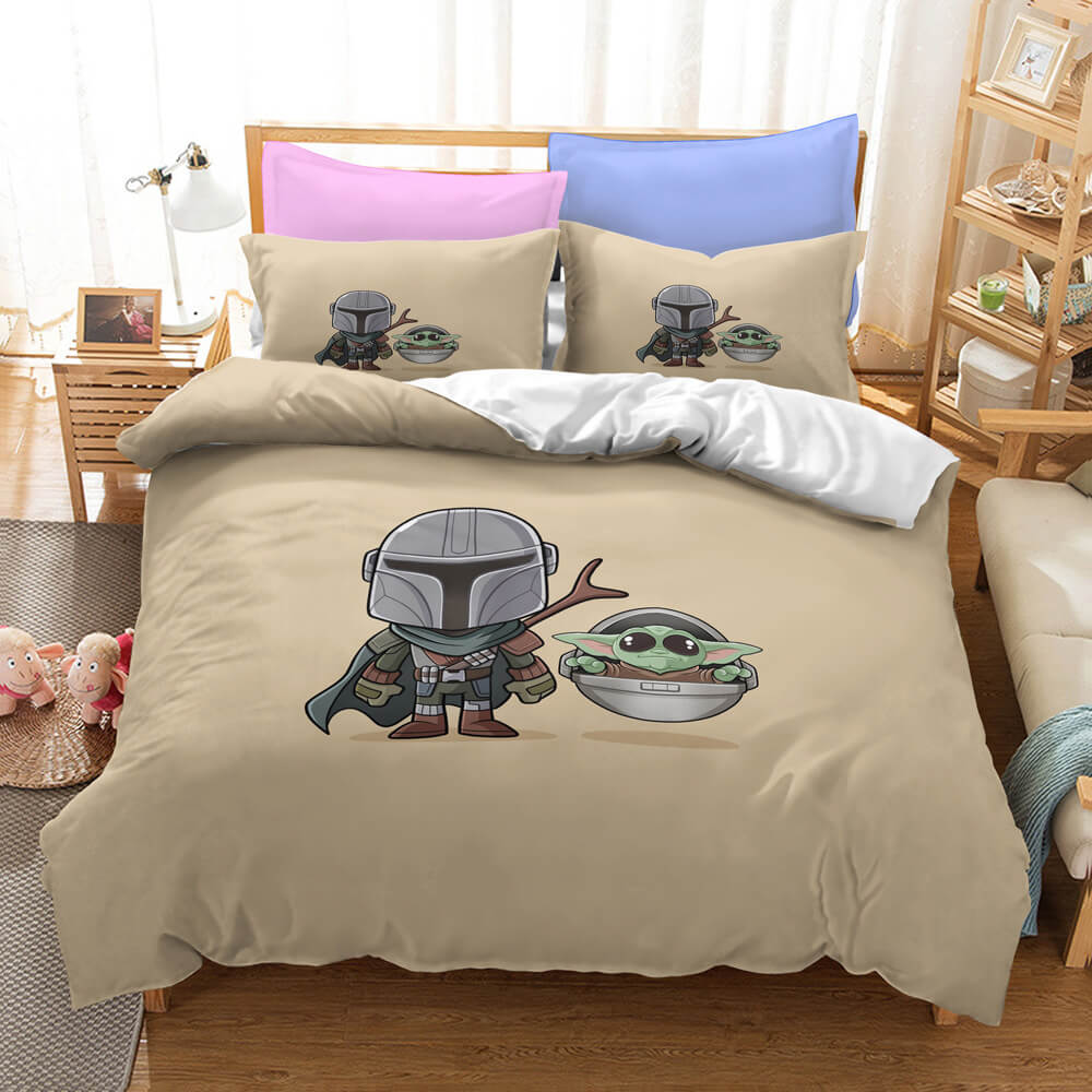The Mandalorian Yoda Baby Pattern Bedding Quilt Covers Without Filler