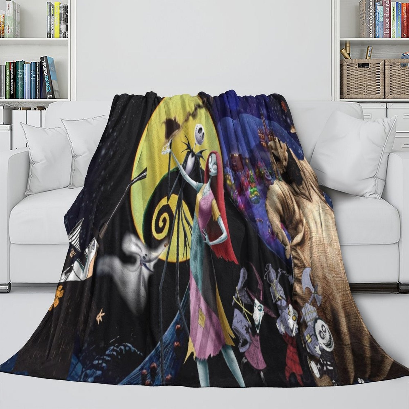 The Nightmare Before Christmas Blanket Flannel Fleece Pattern Throw