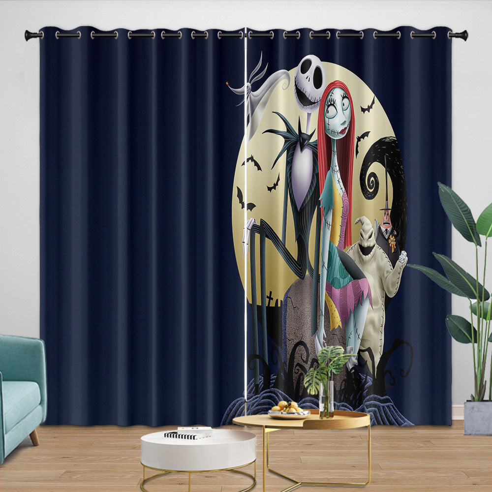 The Nightmare Before Christmas Curtains Blackout Window Drapes Room Decoration