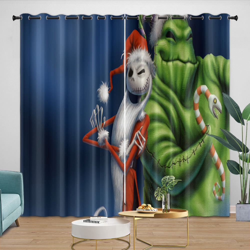 The Nightmare Before Christmas Curtains Pattern Blackout Window Drapes