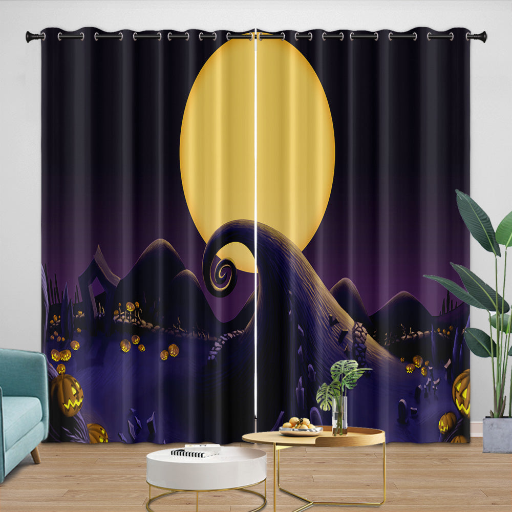 The Nightmare Before Christmas Curtains Pattern Blackout Window Drapes