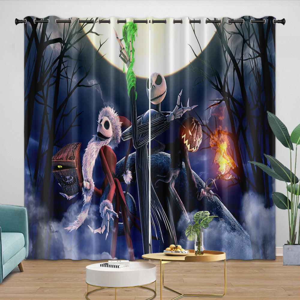 The Nightmare Before Christmas Curtains Pattern Blackout Window Drapes