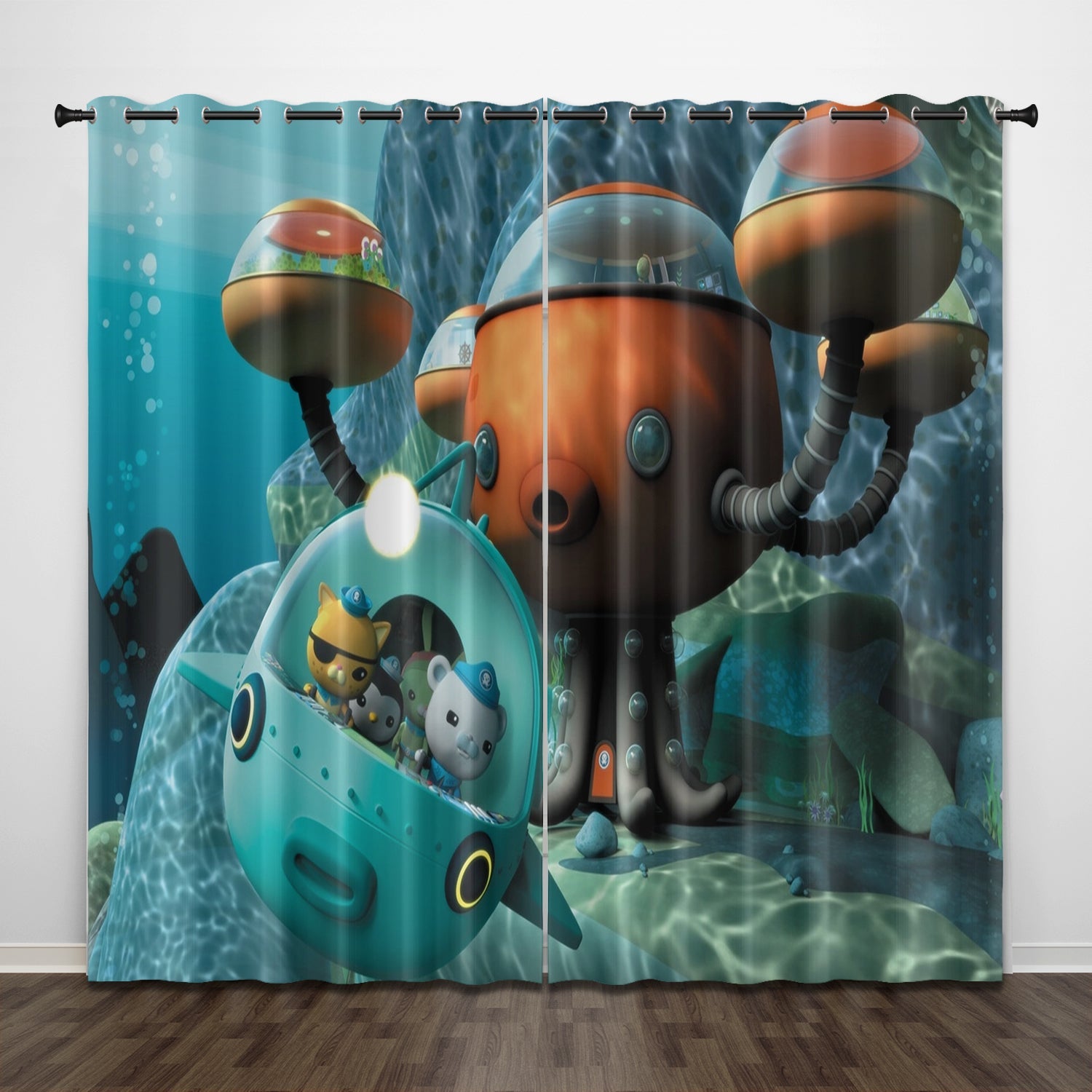 The Octonauts Curtains Pattern Blackout Window Drapes