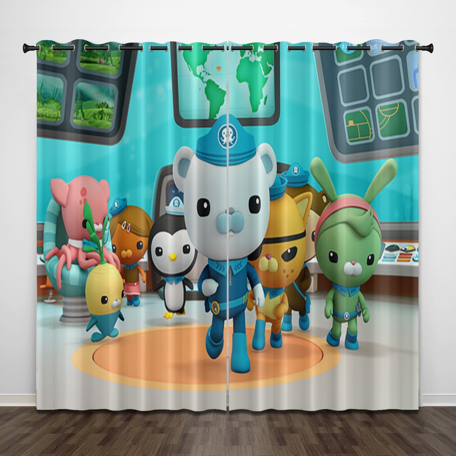 The Octonauts Curtains Pattern Blackout Window Drapes