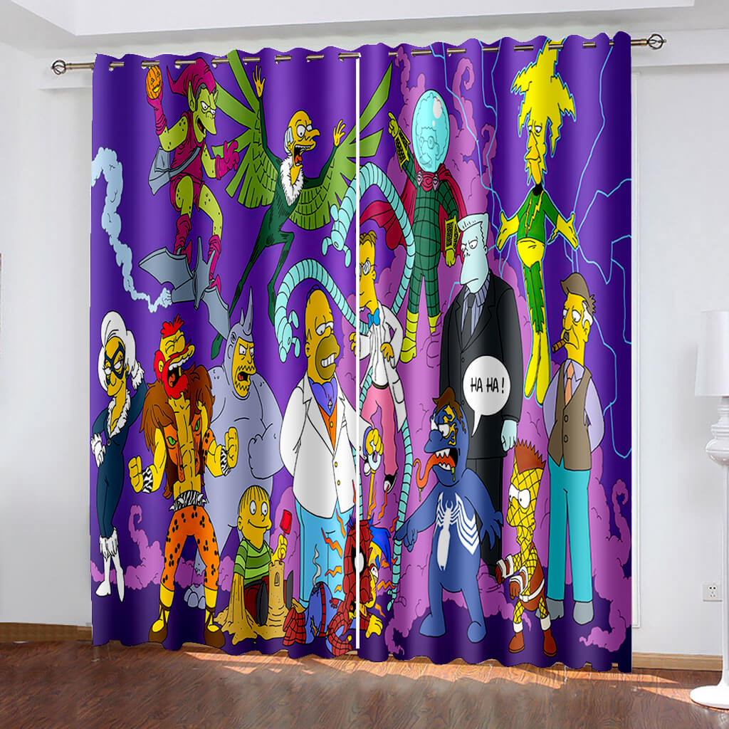 The Simpsons Curtains Pattern Blackout Window Drapes