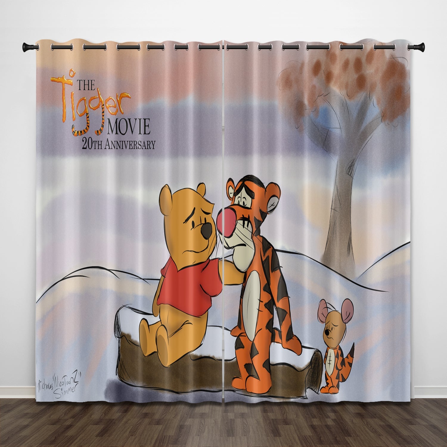 The Tigger Movie Curtains Pattern Blackout Window Drapes