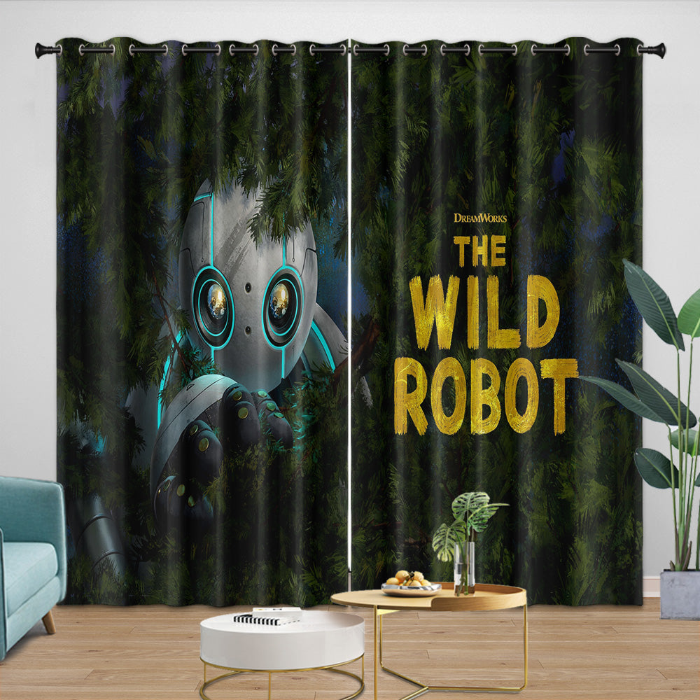 The Wild Robot Curtains Blackout Window Drapes Room Decoration