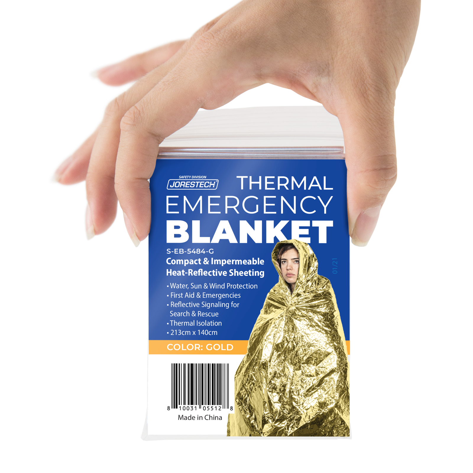 Thermal Foil Weatherproof Emergency Blanket - Pack of 5