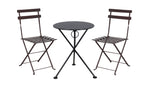 Three Piece Bistro Dining Set with 24" Round Powder Coated Steel Top and Two Paris Side Chairs