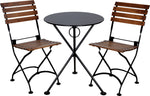 Three Piece Bistro Dining Set with 24" Round Powder Coated Steel Top and Two 5504 Side Chairs