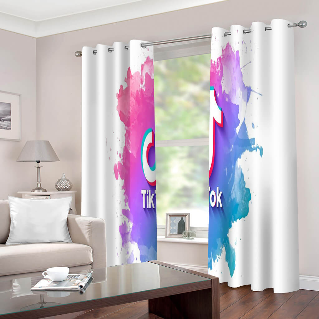 Tiktok Curtains 2 Panels Blackout Window Drapes for Room Decoration