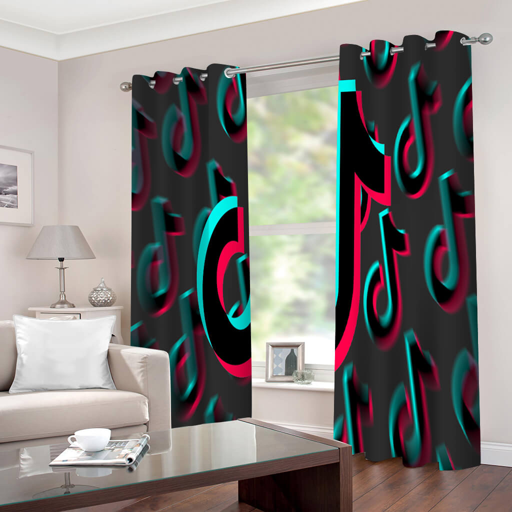 Tiktok Curtains 2 Panels Blackout Window Drapes for Room Decoration