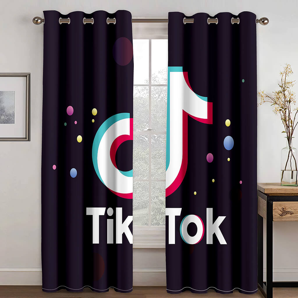 Tiktok Curtains Blackout Window Treatments Drapes for Room Decoration