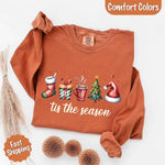 Tis The Season Comfort Colors Long Sleeve Christmas Shirt