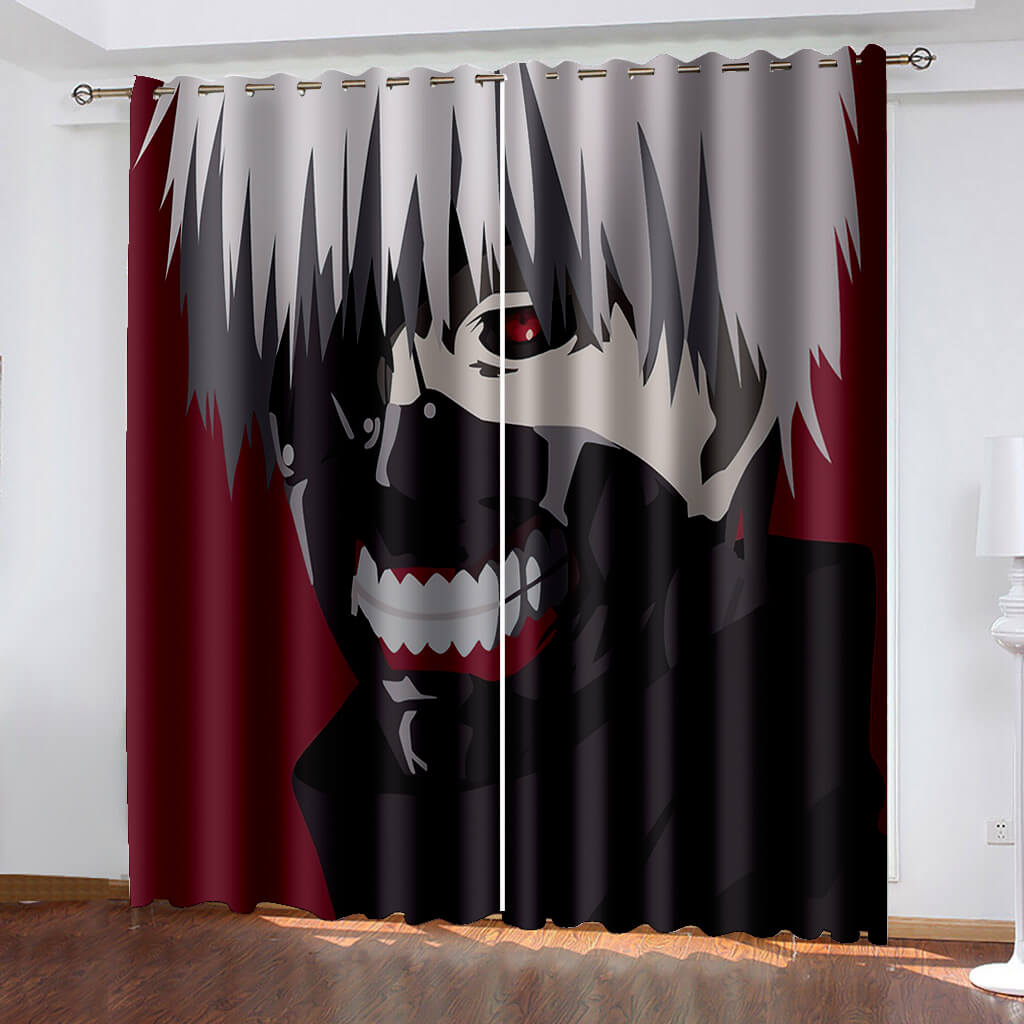 Tokyo Ghoul Curtains Pattern Blackout Window Drapes