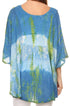 Sakkas Ellesa Ombre Tie Dye Circle Poncho Blouse Shirt Top With Sequin Embroidery