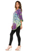 Sakkas Ellesa Ombre Tie Dye Circle Poncho Blouse Shirt Top With Sequin Embroidery