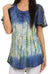 Sakkas Dina Relaxed Fit Sequin Tie Dye Embroidery Cap Sleeves Blouse / Top