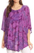 Sakkas Cleeo Long Wide Tie Dye Lace Embroidered Sequin Poncho Blouse Top Cover Up