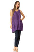 Sakkas Rita Womens Picot Trim V Neck Tank Blouse With Seqins And Embroidery