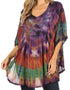 Sakkas Sunia Tie Dye Caftan Sleeve Blouse | Cover Up