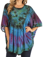 Sakkas Sunia Tie Dye Caftan Sleeve Blouse | Cover Up
