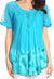 Sakkas Clarice Petite Raglan Lace Up Tie Dye Blouse with Embroidery and Sequins