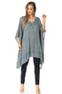 Sakkas Regina Women's Lightweight Stonewashed Poncho Top Blouse Caftan Cover up