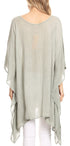 Sakkas Regina Women's Lightweight Stonewashed Poncho Top Blouse Caftan Cover up