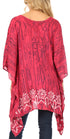 Sakkas Alizia Lightweight Embroidery Batik Top Tunic Blouse Caftan Cover up Poncho