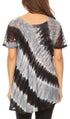 Sakkas Flavia Womens Everyday Blouse Top with Tie-dye & Block Print Light and Soft