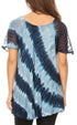 Sakkas Flavia Womens Everyday Blouse Top with Tie-dye & Block Print Light and Soft