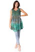 Sakkas Isabela Womens Everyday Summer Sleeveless Tank Top Tie-dye & Block Print