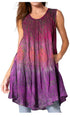 Sakkas Isabela Womens Everyday Summer Sleeveless Tank Top Tie-dye & Block Print